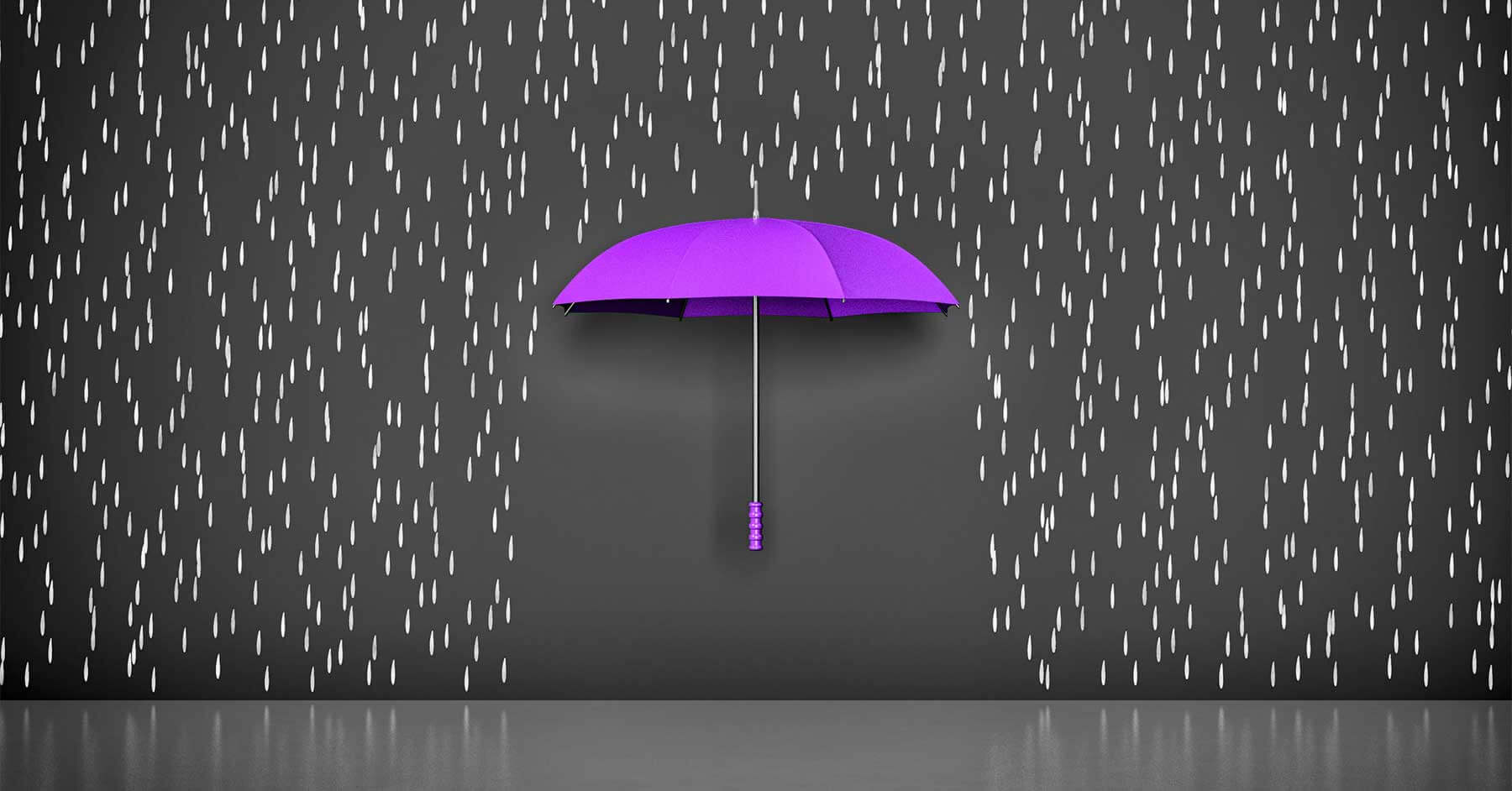 Abstract purple umbrella in the rain