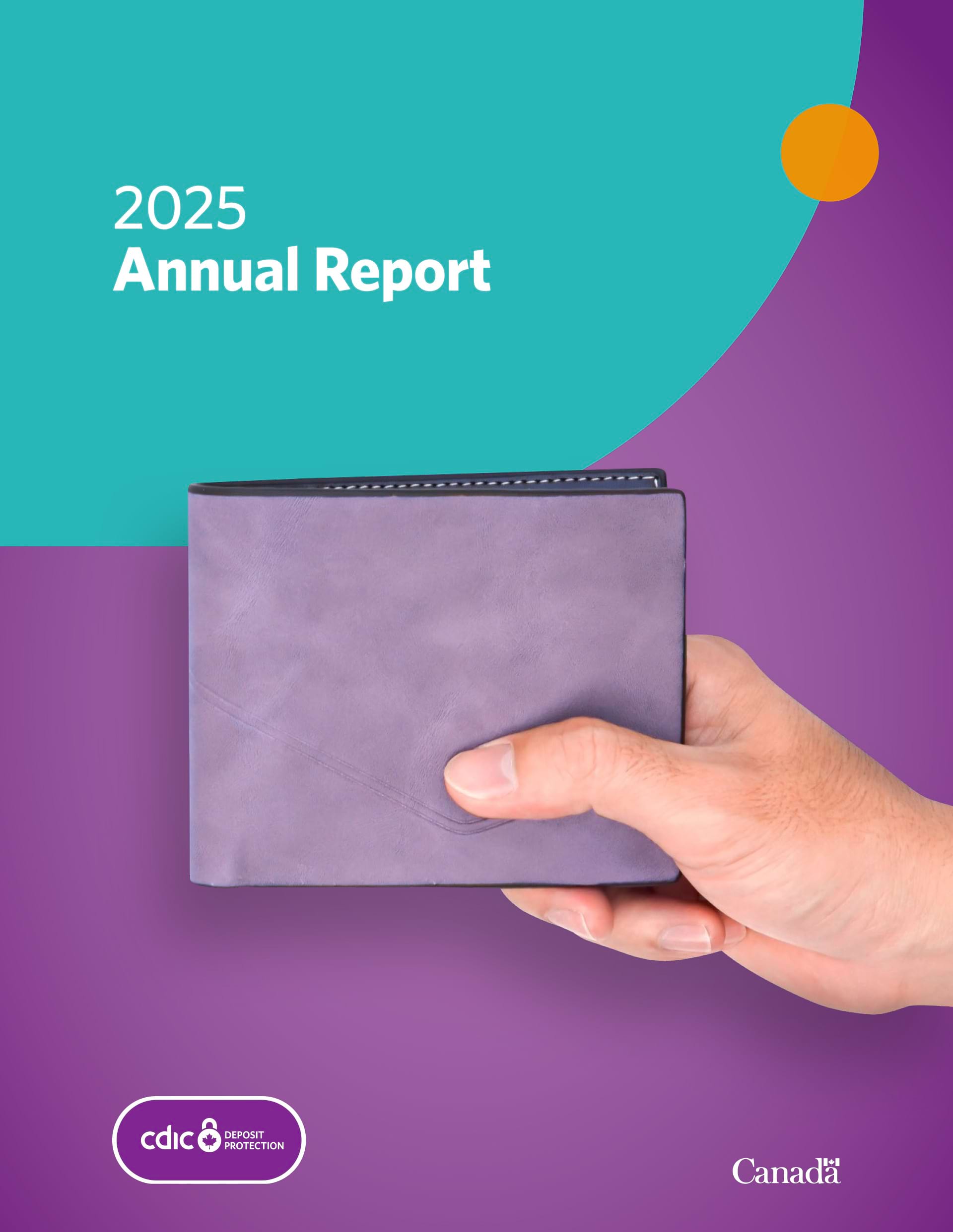 Stylized cover for the '2025 Annual Report' featuring a modern design with a teal and purple gradient background. A minimalist wallet is subtly integrated into the layout, suggesting themes of finance, budgeting, or corporate spending.