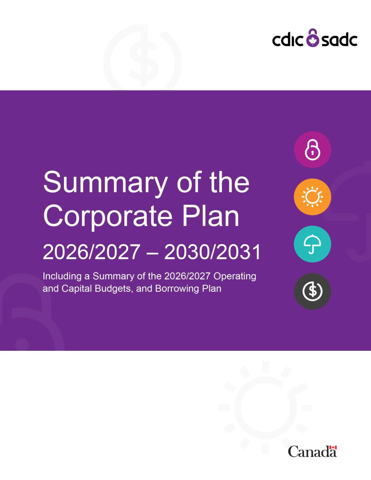 Summary of the Corporate Plan — CDIC